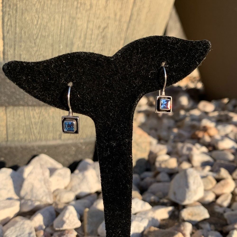 Blue Topaz Sterling Earrings